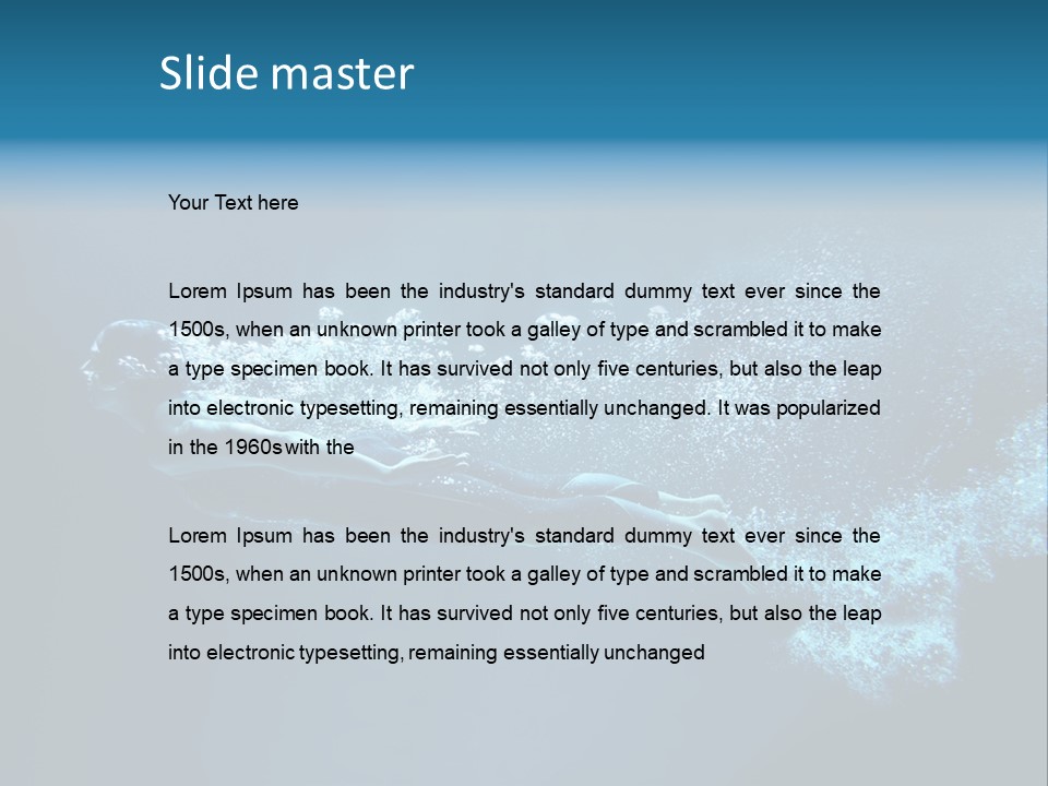 A Man Swimming In The Water Powerpoint Presentation PowerPoint Template