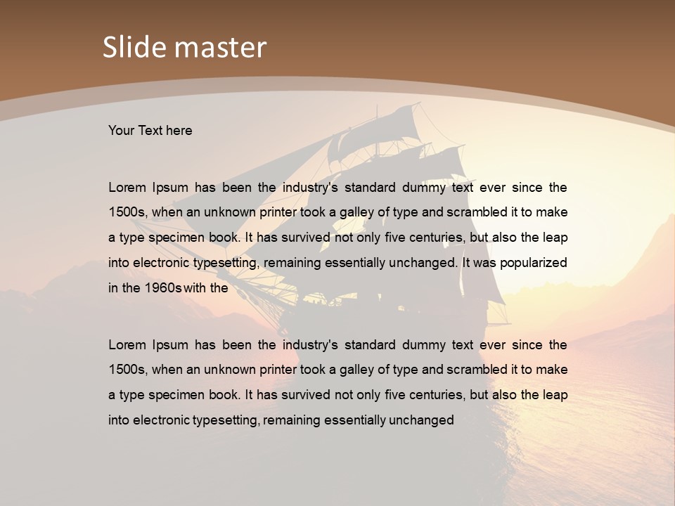 A Sailboat In The Ocean At Sunset Powerpoint Template PowerPoint Template