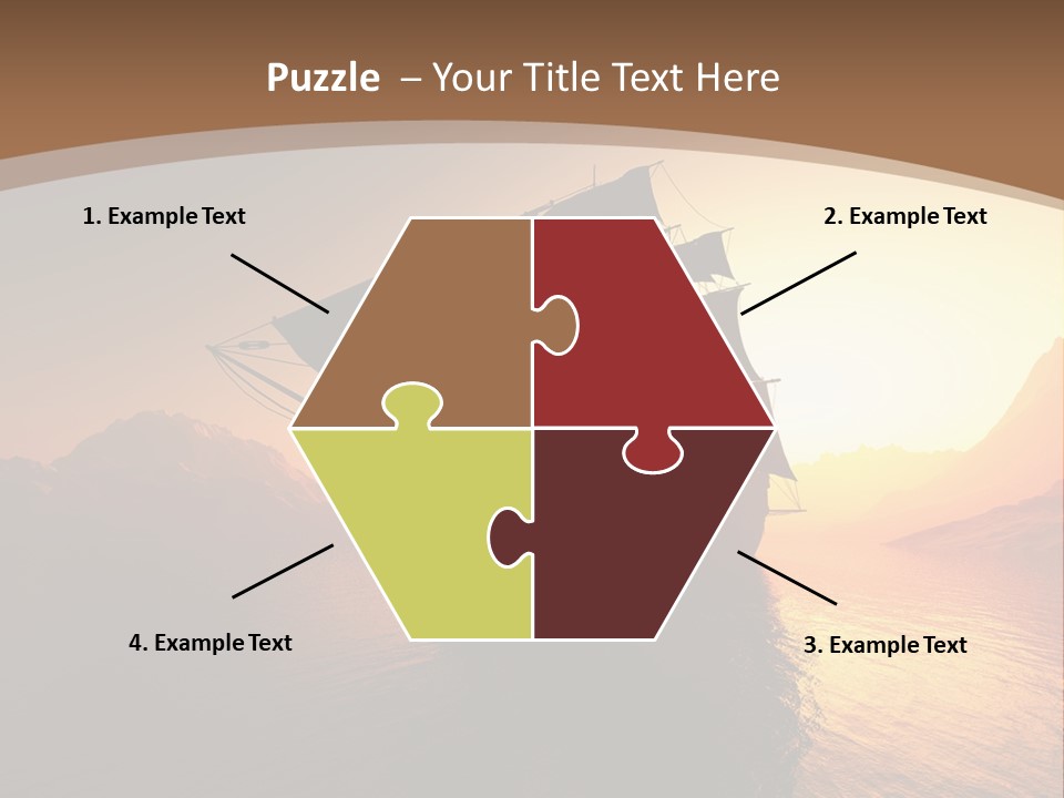 A Sailboat In The Ocean At Sunset Powerpoint Template PowerPoint Template