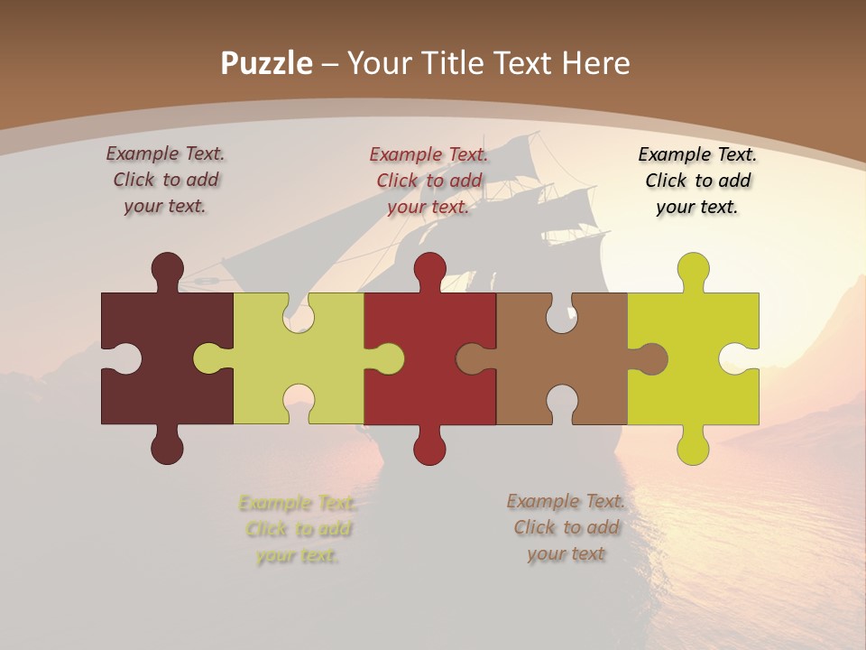 A Sailboat In The Ocean At Sunset Powerpoint Template PowerPoint Template