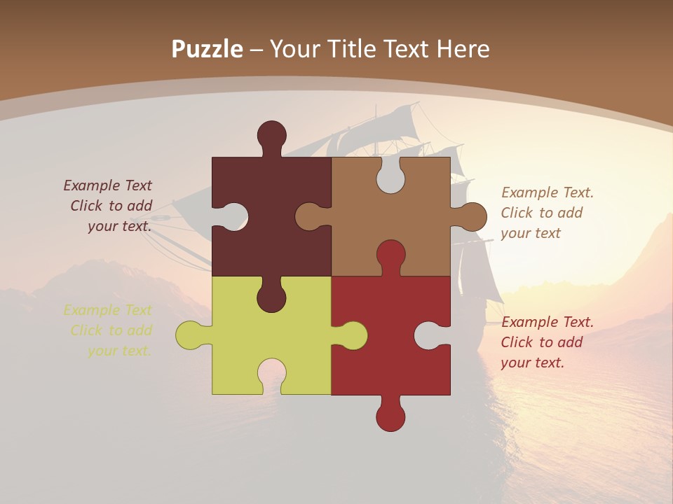 A Sailboat In The Ocean At Sunset Powerpoint Template PowerPoint Template