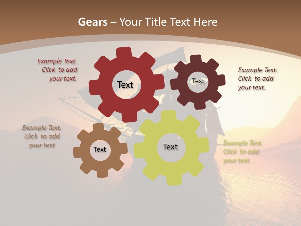 A Sailboat In The Ocean At Sunset Powerpoint Template PowerPoint Template