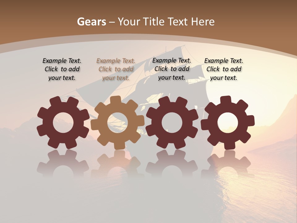 A Sailboat In The Ocean At Sunset Powerpoint Template PowerPoint Template