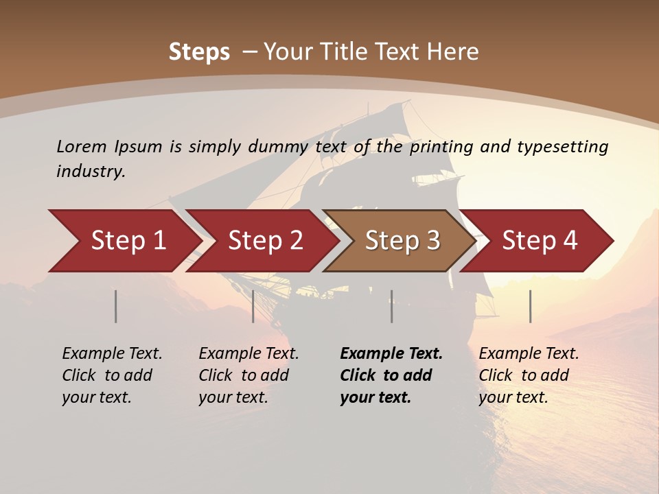 A Sailboat In The Ocean At Sunset Powerpoint Template PowerPoint Template
