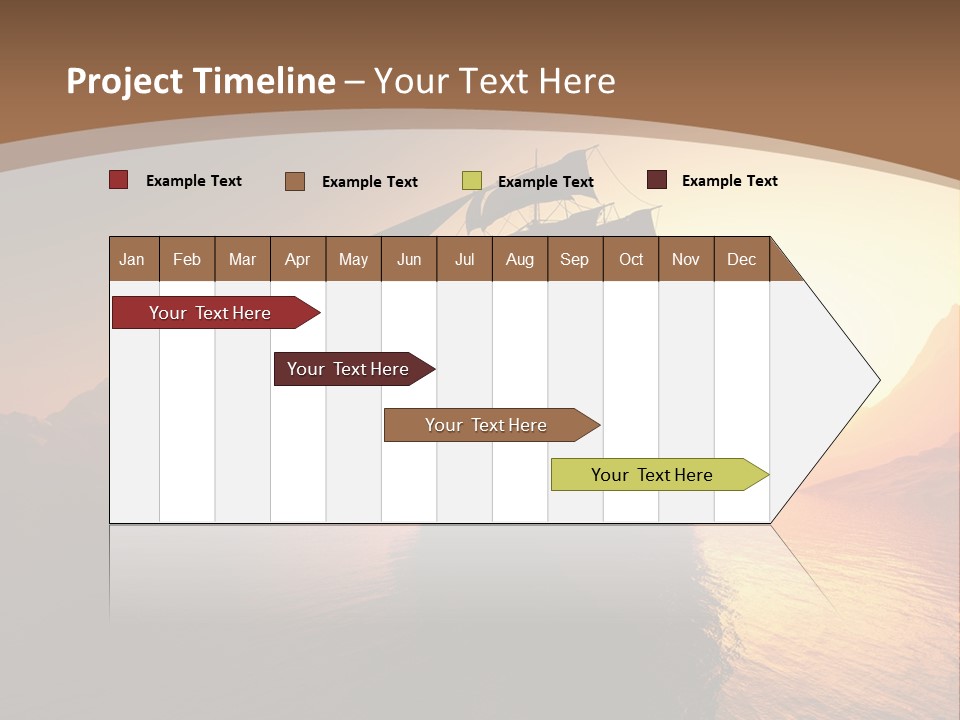 A Sailboat In The Ocean At Sunset Powerpoint Template PowerPoint Template