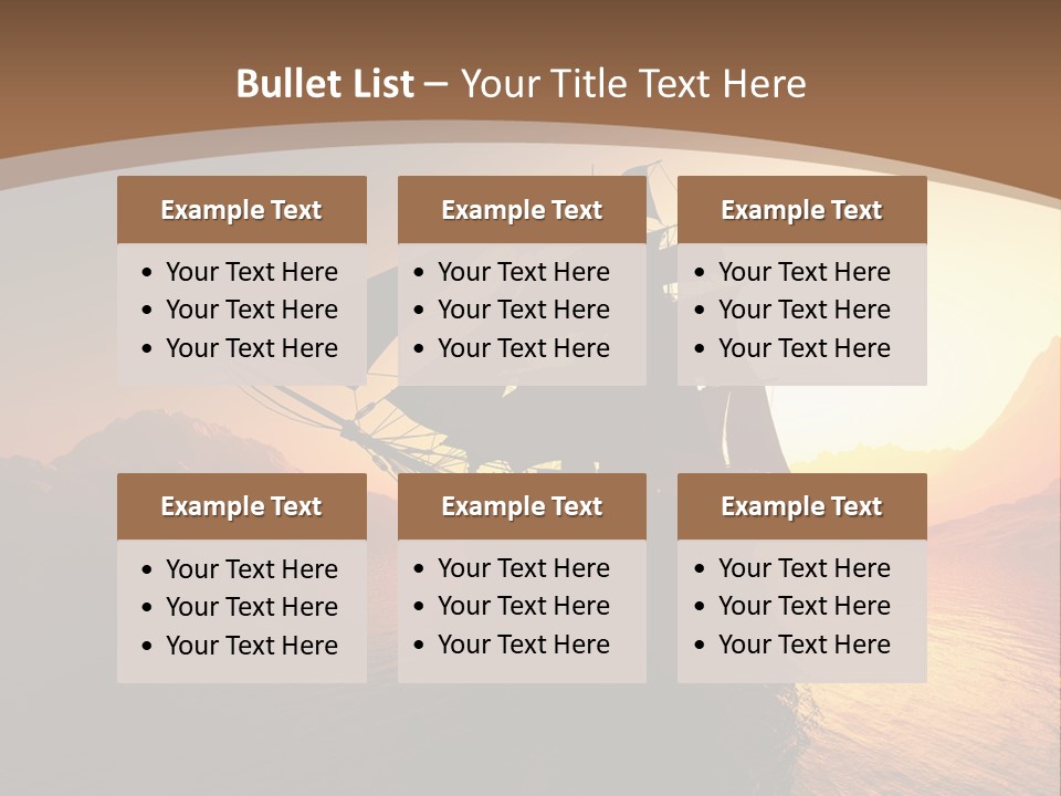 A Sailboat In The Ocean At Sunset Powerpoint Template PowerPoint Template