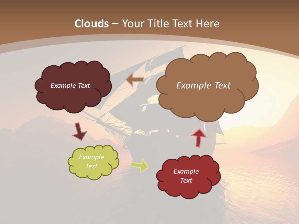 A Sailboat In The Ocean At Sunset Powerpoint Template PowerPoint Template