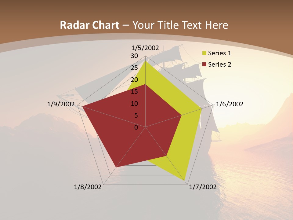 A Sailboat In The Ocean At Sunset Powerpoint Template PowerPoint Template
