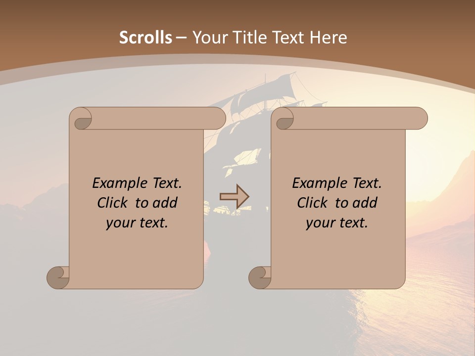 A Sailboat In The Ocean At Sunset Powerpoint Template PowerPoint Template