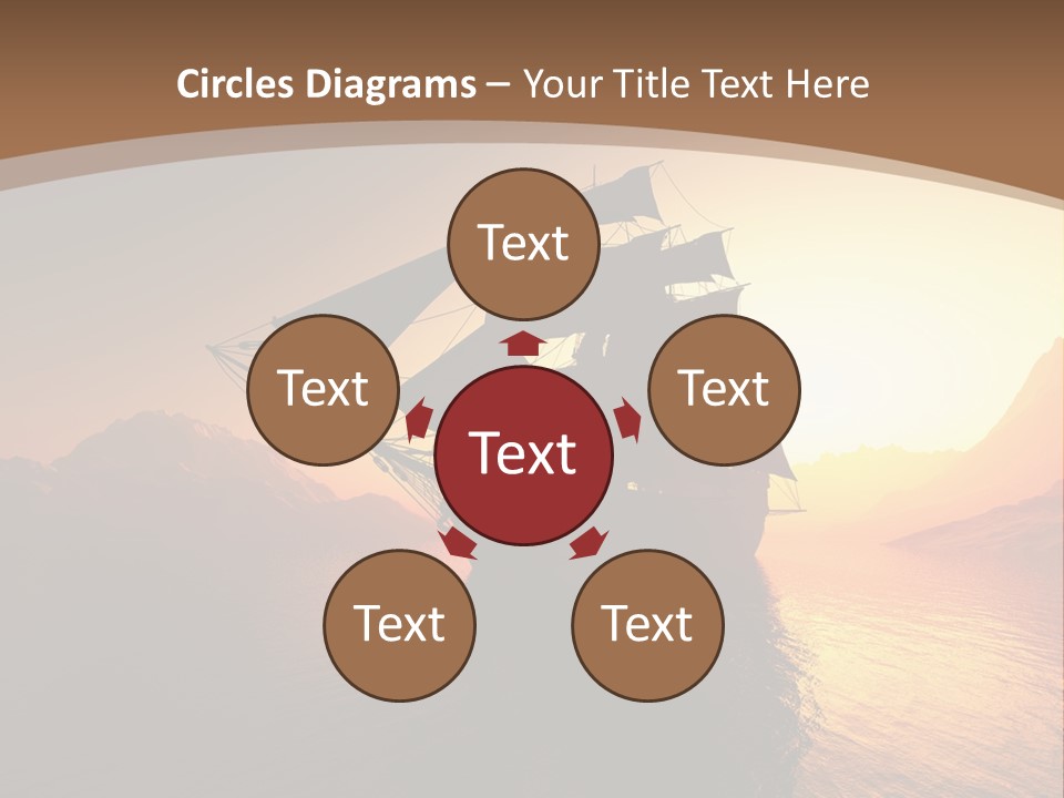 A Sailboat In The Ocean At Sunset Powerpoint Template PowerPoint Template