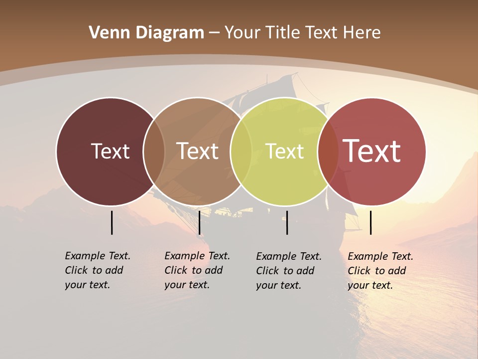 A Sailboat In The Ocean At Sunset Powerpoint Template PowerPoint Template