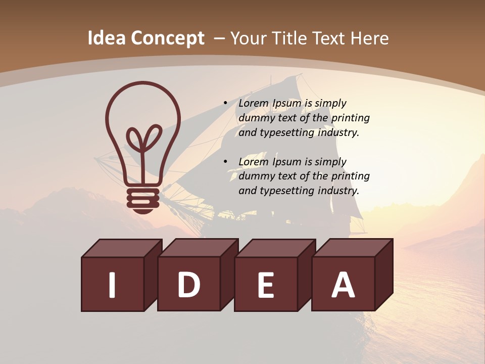 A Sailboat In The Ocean At Sunset Powerpoint Template PowerPoint Template