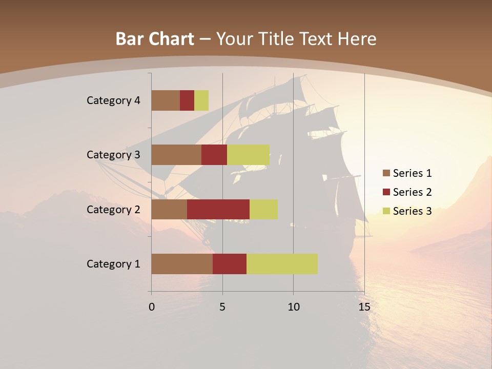 A Sailboat In The Ocean At Sunset Powerpoint Template PowerPoint Template