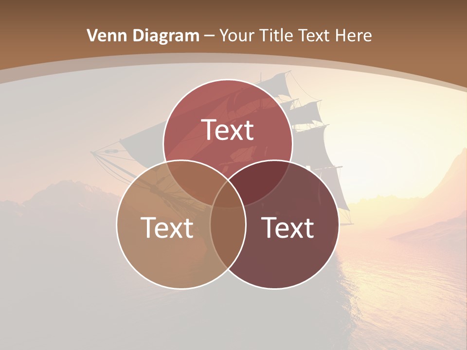 A Sailboat In The Ocean At Sunset Powerpoint Template PowerPoint Template