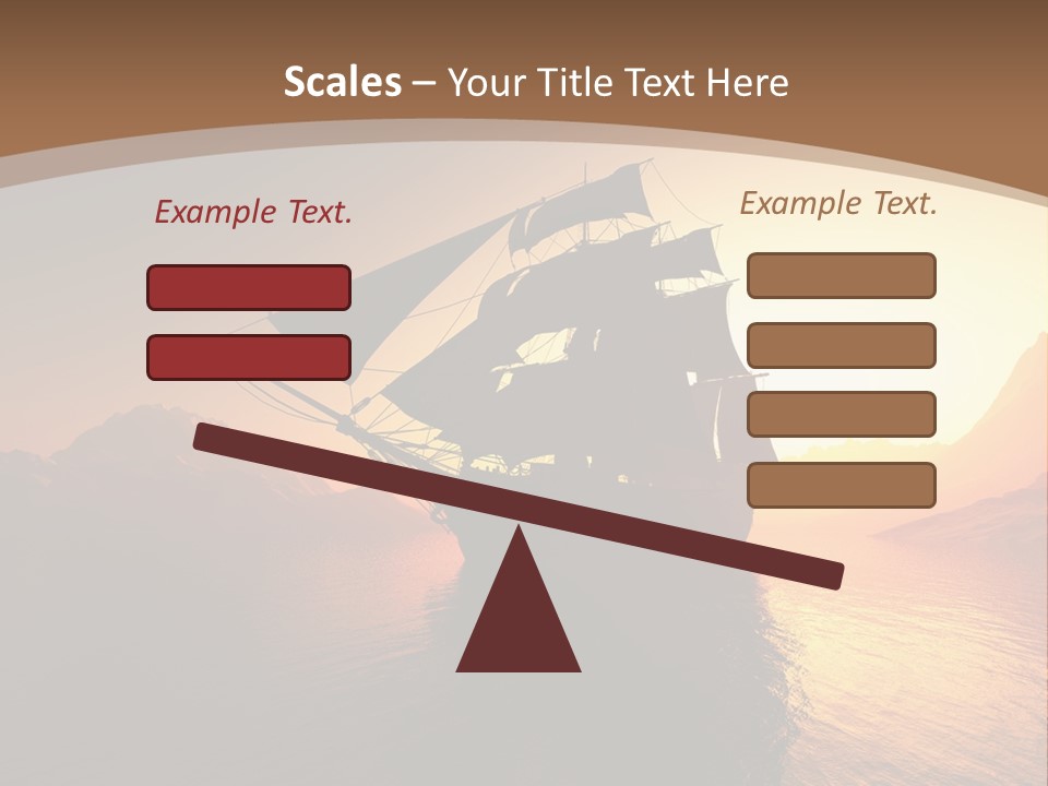 A Sailboat In The Ocean At Sunset Powerpoint Template PowerPoint Template