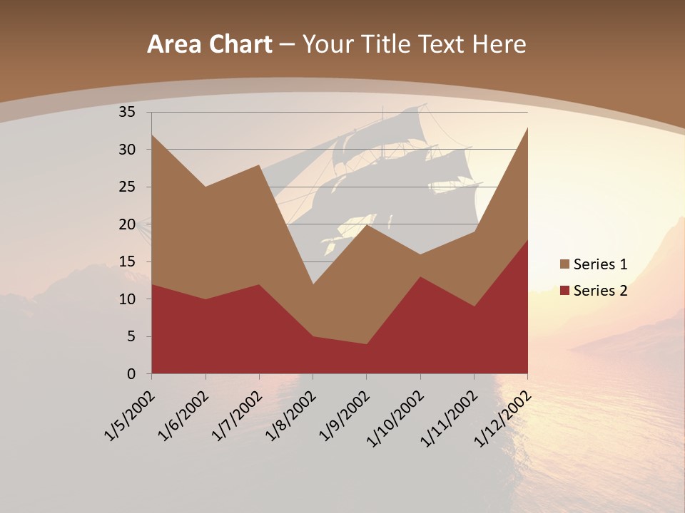A Sailboat In The Ocean At Sunset Powerpoint Template PowerPoint Template