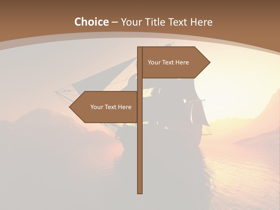 A Sailboat In The Ocean At Sunset Powerpoint Template PowerPoint Template