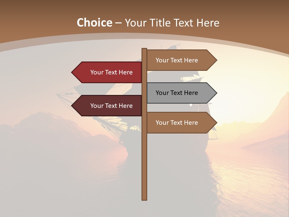 A Sailboat In The Ocean At Sunset Powerpoint Template PowerPoint Template