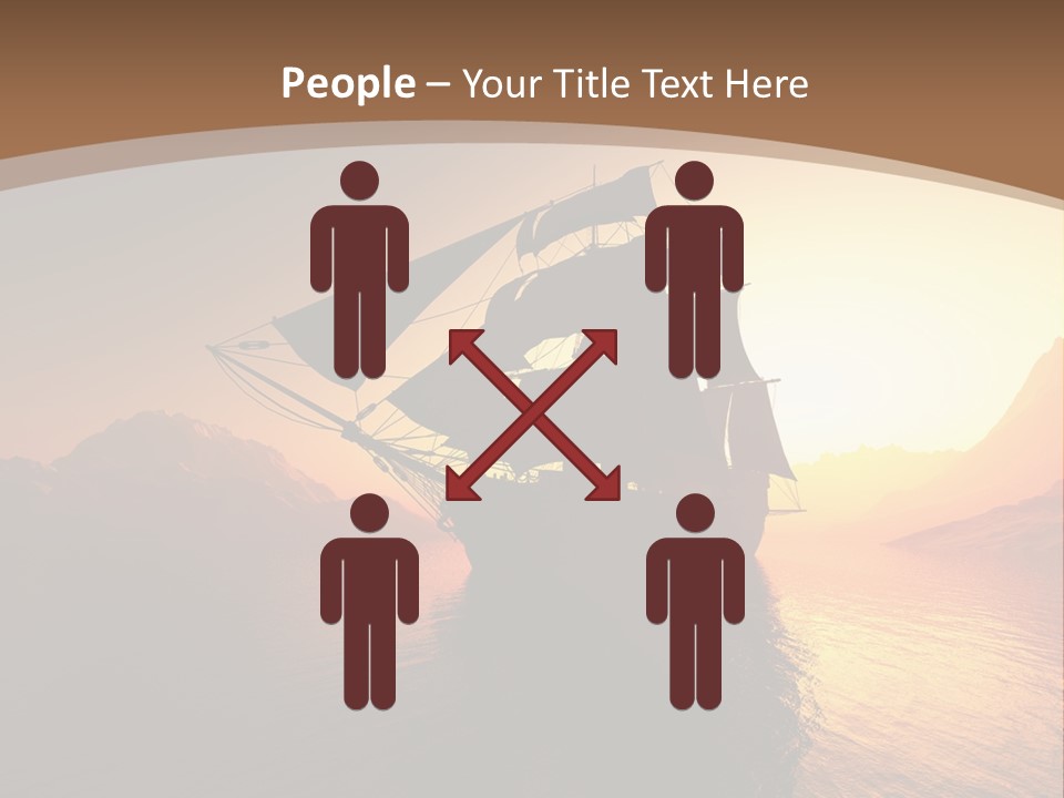 A Sailboat In The Ocean At Sunset Powerpoint Template PowerPoint Template