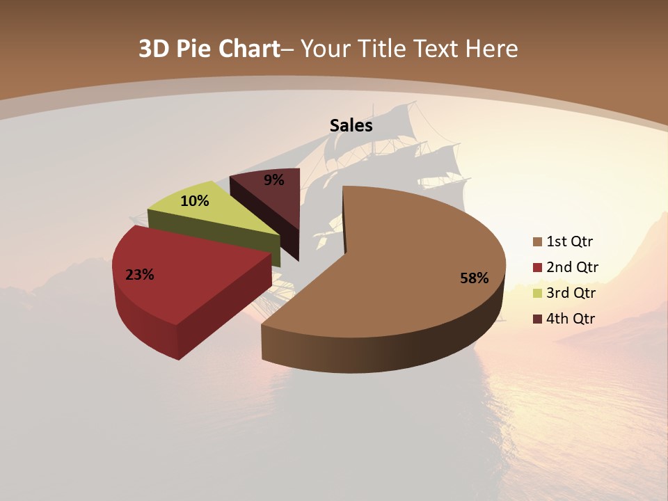 A Sailboat In The Ocean At Sunset Powerpoint Template PowerPoint Template