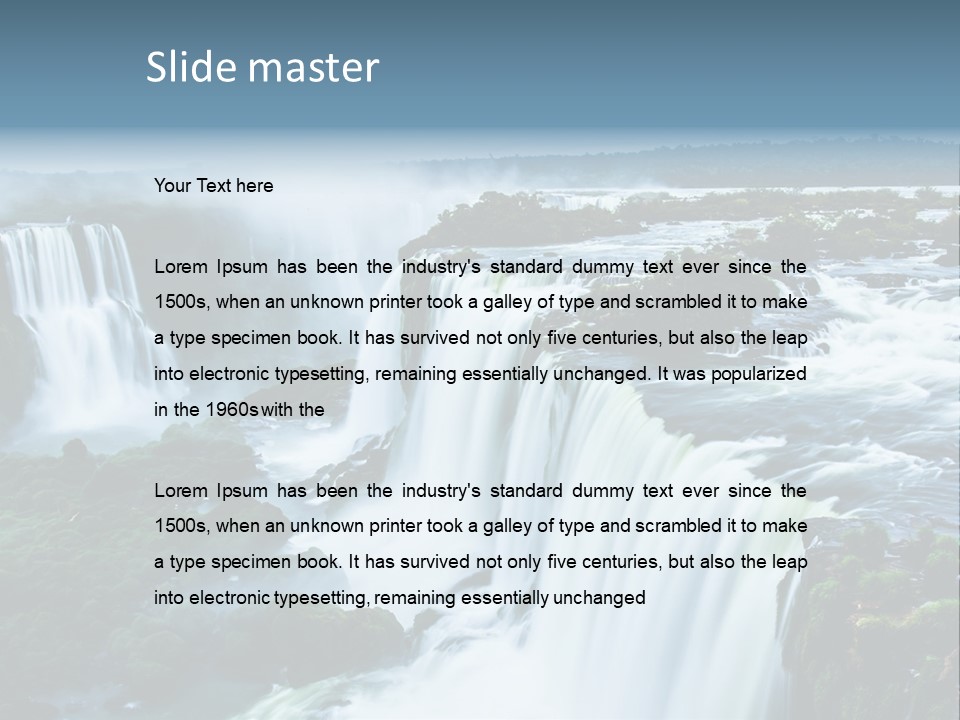 A Large Waterfall With Water Coming Out Of It PowerPoint Template