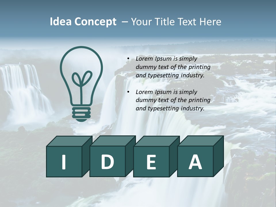 A Large Waterfall With Water Coming Out Of It PowerPoint Template