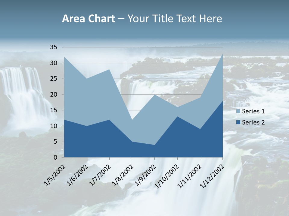 A Large Waterfall With Water Coming Out Of It PowerPoint Template