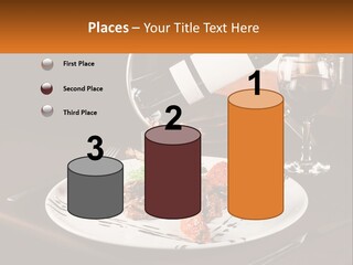 A Plate Of Food And A Glass Of Wine On A Table PowerPoint Template