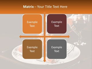 A Plate Of Food And A Glass Of Wine On A Table PowerPoint Template