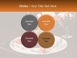 A Plate Of Food And A Glass Of Wine On A Table PowerPoint Template