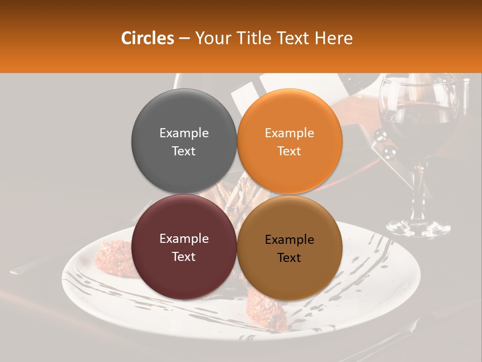 A Plate Of Food And A Glass Of Wine On A Table PowerPoint Template