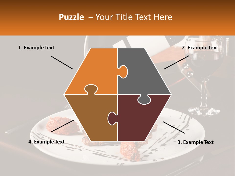 A Plate Of Food And A Glass Of Wine On A Table PowerPoint Template