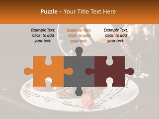 A Plate Of Food And A Glass Of Wine On A Table PowerPoint Template