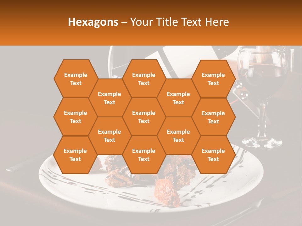 A Plate Of Food And A Glass Of Wine On A Table PowerPoint Template