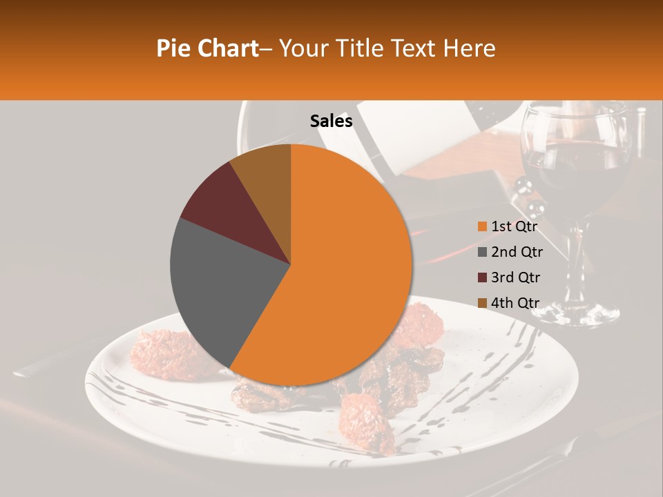 A Plate Of Food And A Glass Of Wine On A Table PowerPoint Template