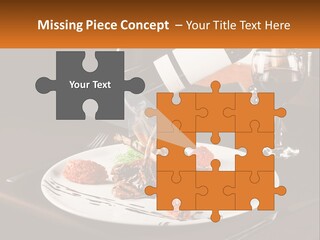 A Plate Of Food And A Glass Of Wine On A Table PowerPoint Template