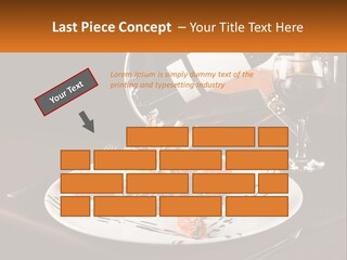 A Plate Of Food And A Glass Of Wine On A Table PowerPoint Template