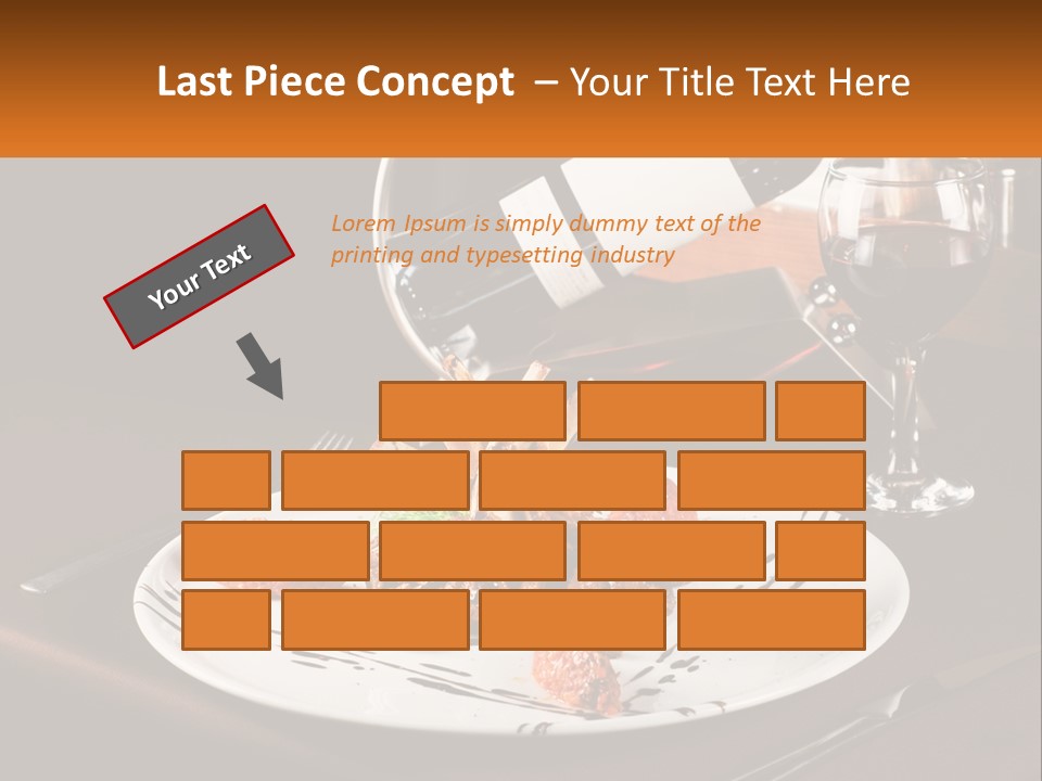 A Plate Of Food And A Glass Of Wine On A Table PowerPoint Template