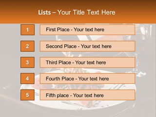 A Plate Of Food And A Glass Of Wine On A Table PowerPoint Template