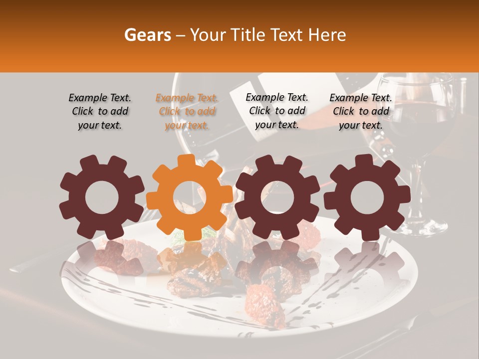 A Plate Of Food And A Glass Of Wine On A Table PowerPoint Template