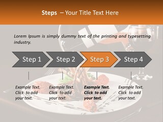A Plate Of Food And A Glass Of Wine On A Table PowerPoint Template