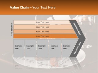 A Plate Of Food And A Glass Of Wine On A Table PowerPoint Template