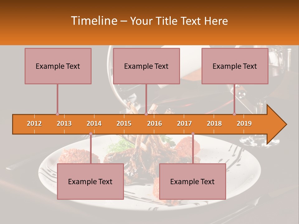 A Plate Of Food And A Glass Of Wine On A Table PowerPoint Template