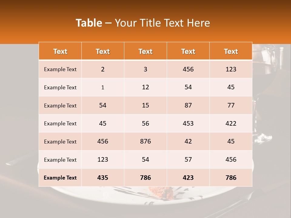 A Plate Of Food And A Glass Of Wine On A Table PowerPoint Template