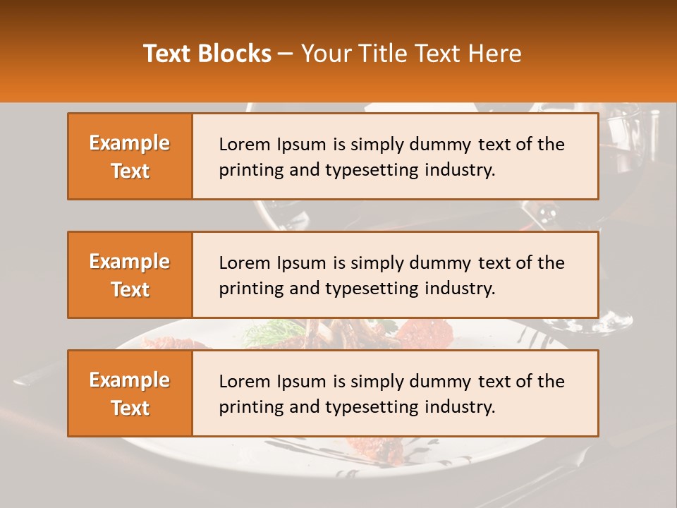 A Plate Of Food And A Glass Of Wine On A Table PowerPoint Template