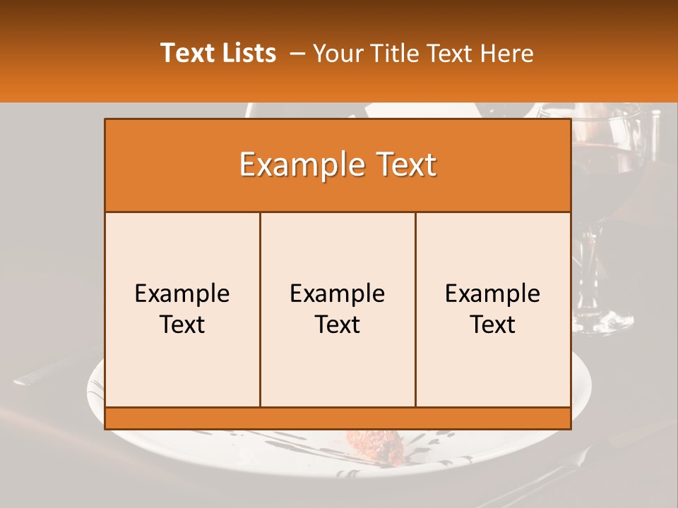 A Plate Of Food And A Glass Of Wine On A Table PowerPoint Template