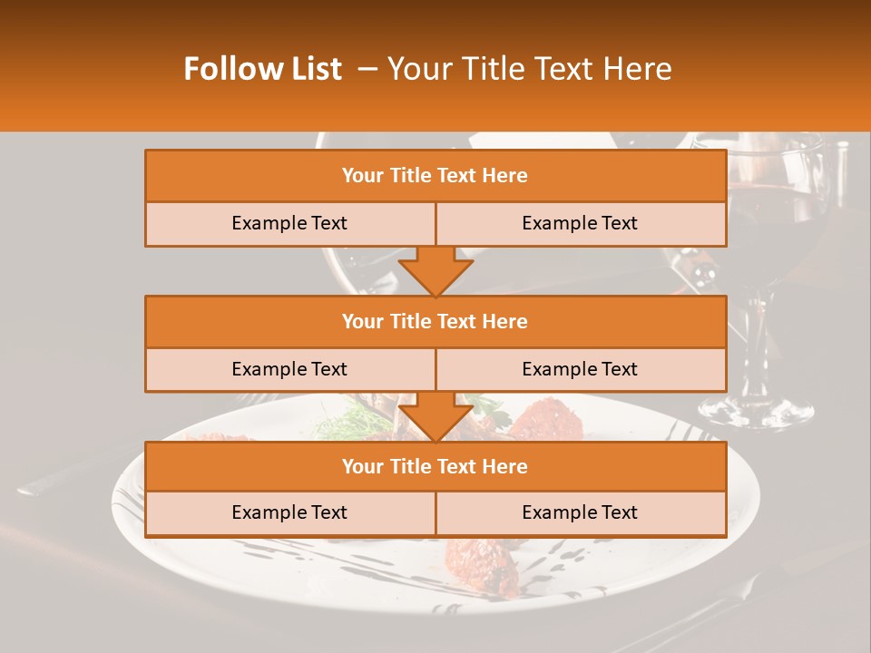 A Plate Of Food And A Glass Of Wine On A Table PowerPoint Template