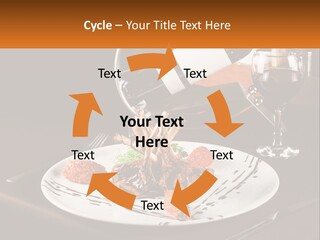 A Plate Of Food And A Glass Of Wine On A Table PowerPoint Template