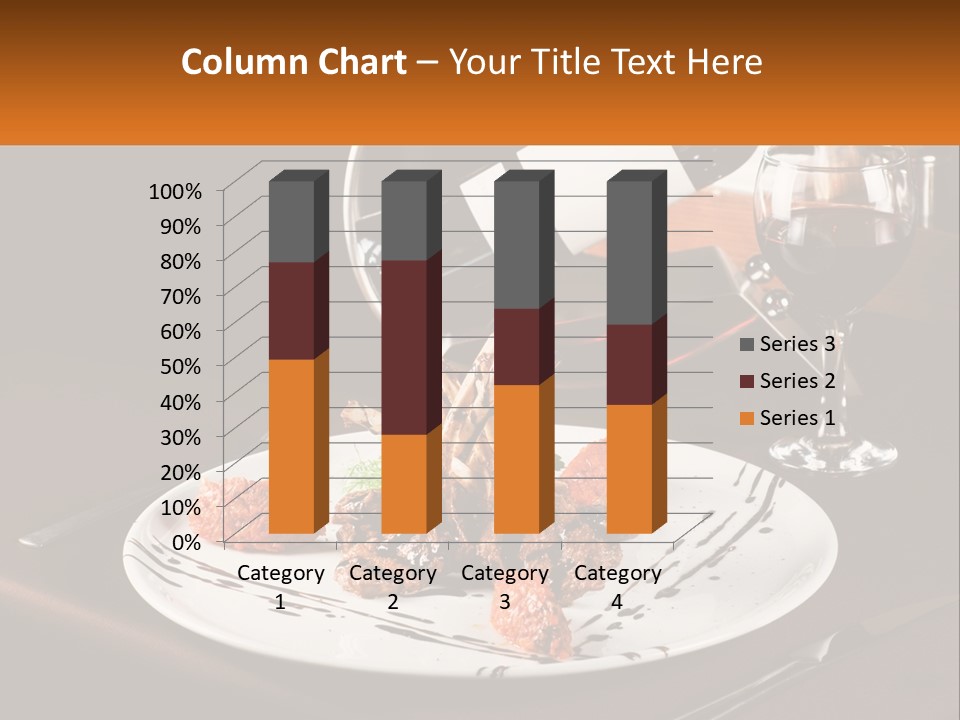A Plate Of Food And A Glass Of Wine On A Table PowerPoint Template