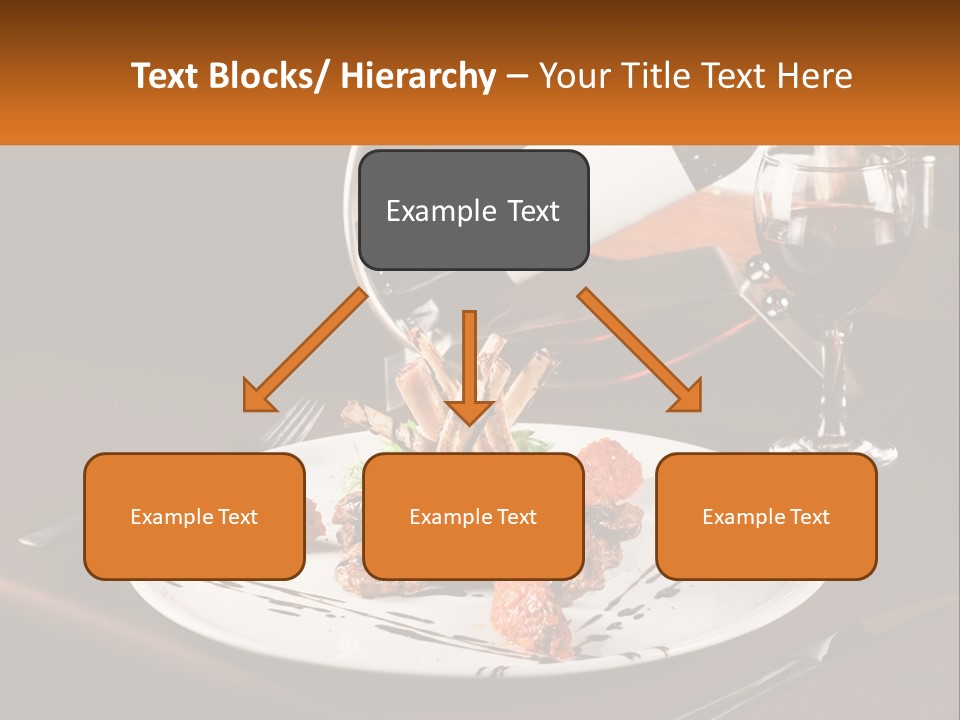 A Plate Of Food And A Glass Of Wine On A Table PowerPoint Template